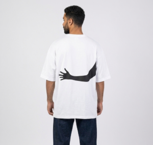 Hug White Oversized Tshirt