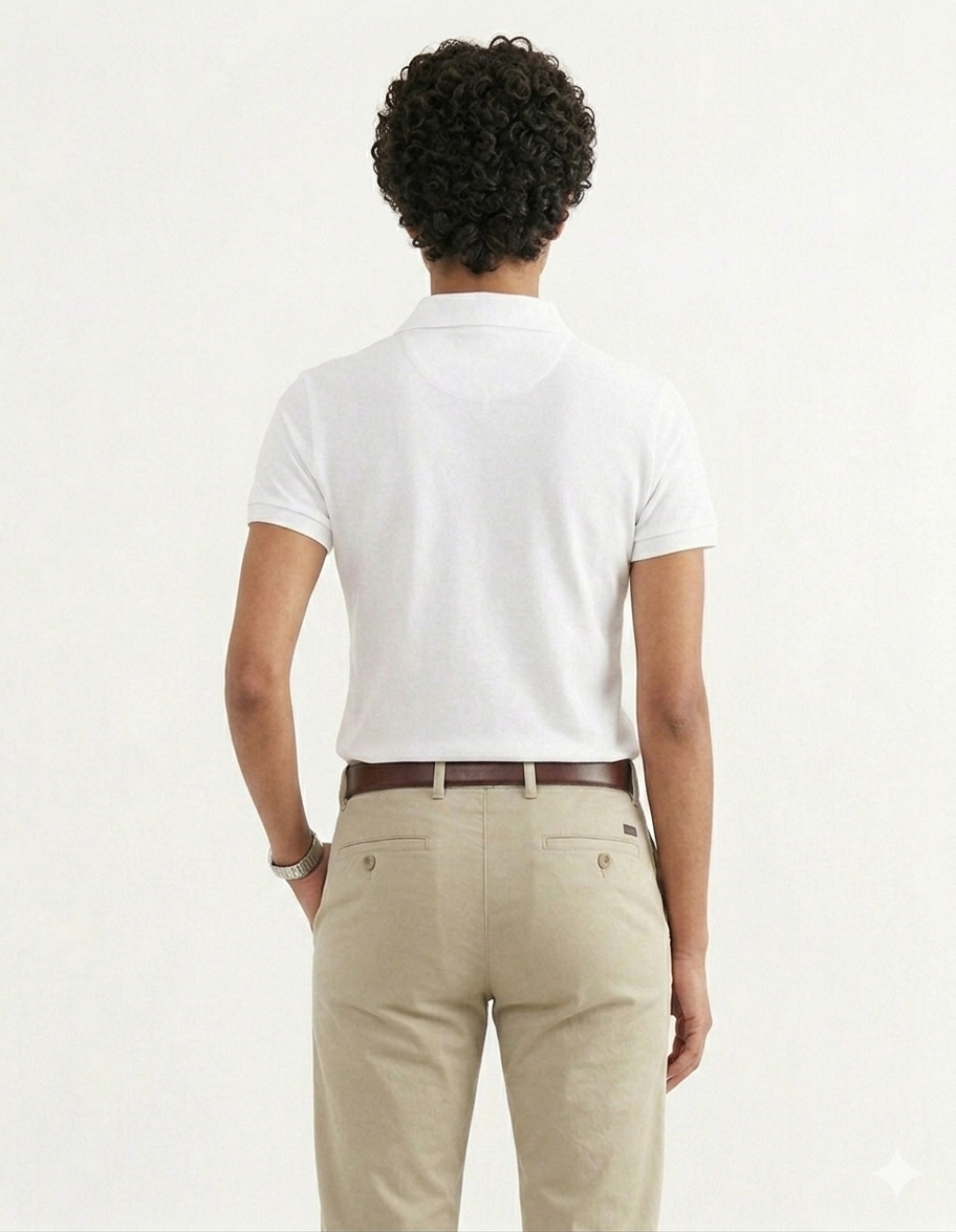 Polo White Plain Tshirt - Image 2
