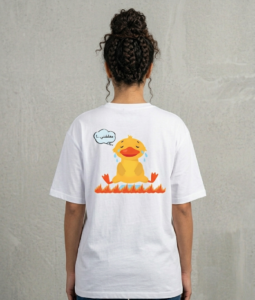Sad duck White Oversized Tshirt