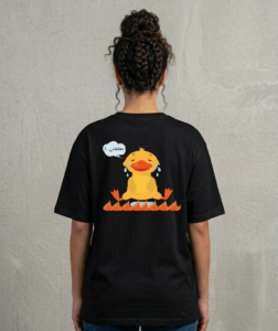 Sad duck Black Oversized Tshirt