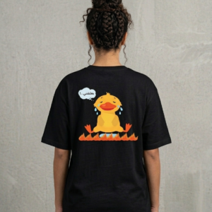 Sad duck Black Oversized Tshirt