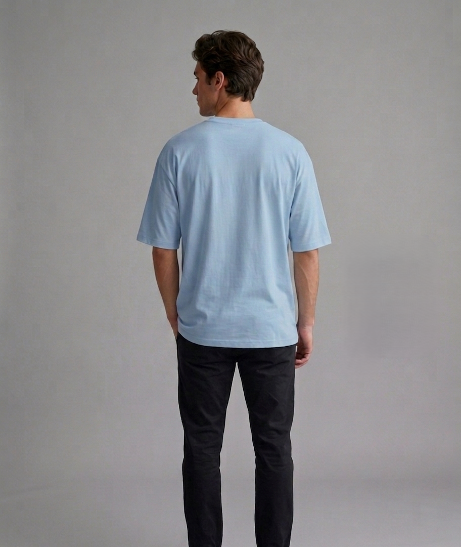 I'm Fine Baby blue Oversized Tshirt - Image 2