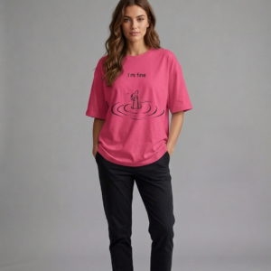 I'm Fine Pink Oversized Tshirt